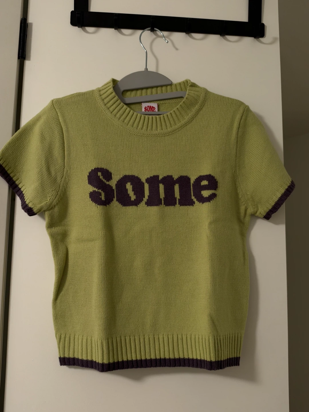 Some Green Short Sleeve Knit Top