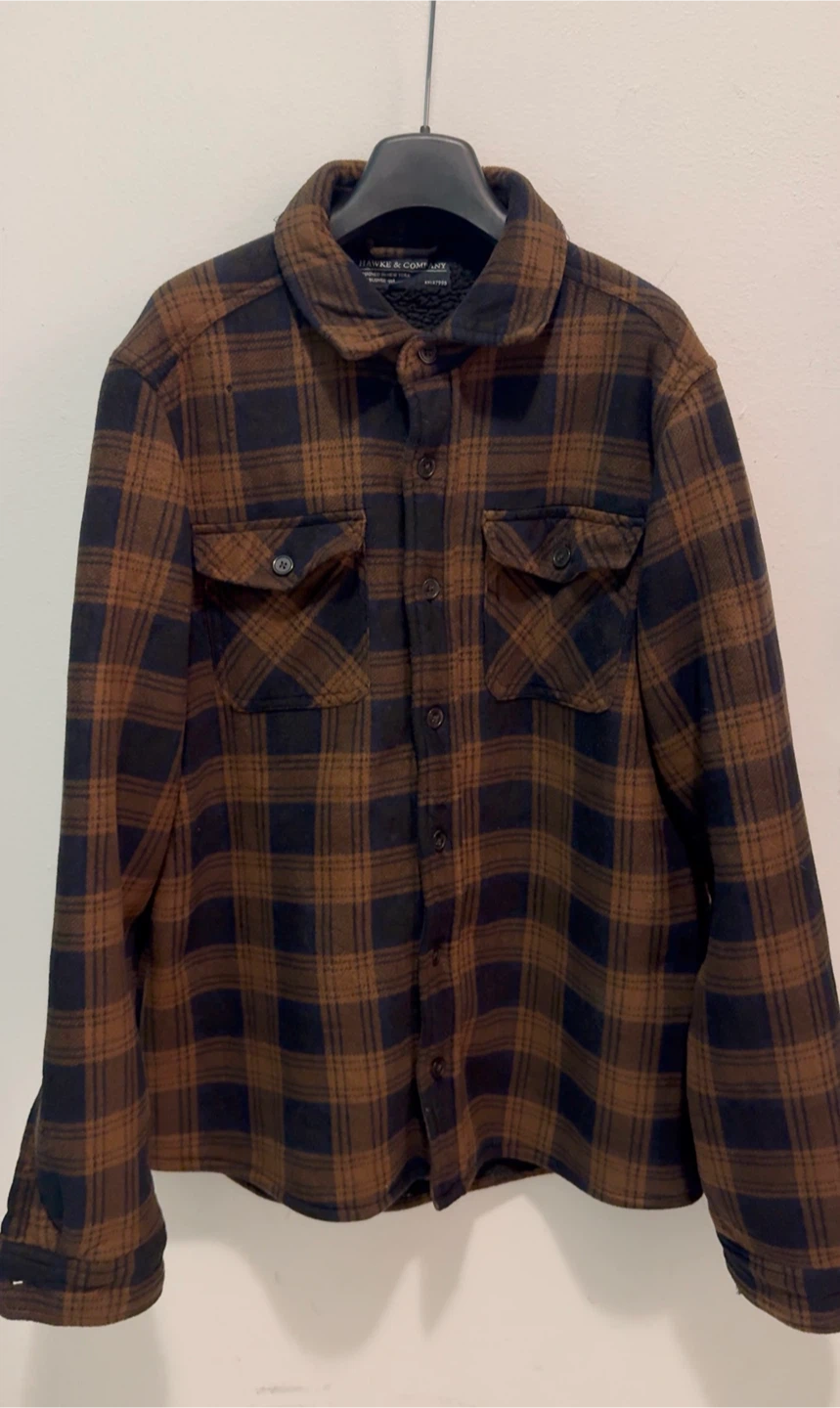 🧥 Hawke & Company Fleece-Lined Plaid Jacket – Men’s M –