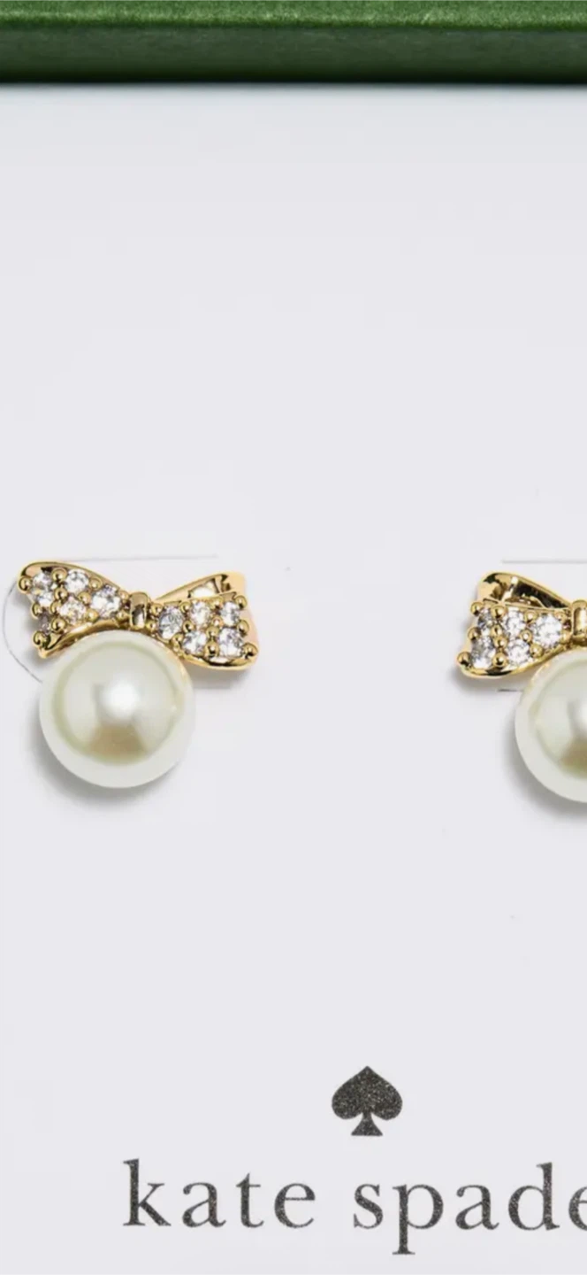 Kate Spade Bow and Pearl Stud Earrings