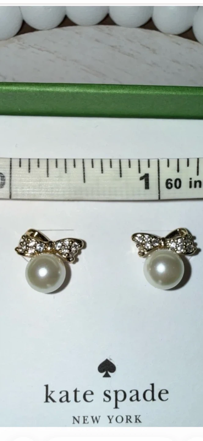 Kate Spade Bow and Pearl Stud Earrings - photo 2