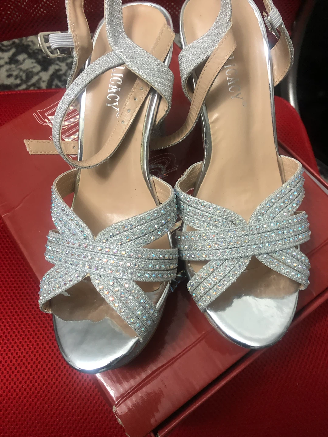 Delicacy Silver Glitter Sandals