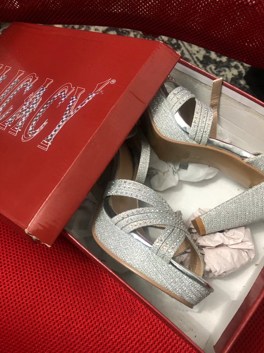 Delicacy Silver Glitter Sandals - photo 3