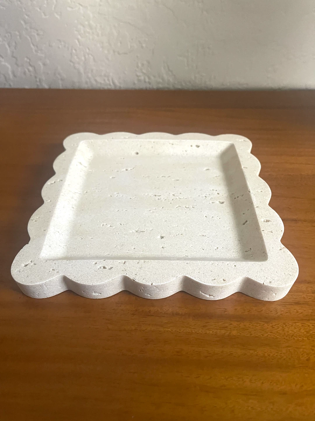 Scalloped Travertine Stone Decorative Tray - photo 4
