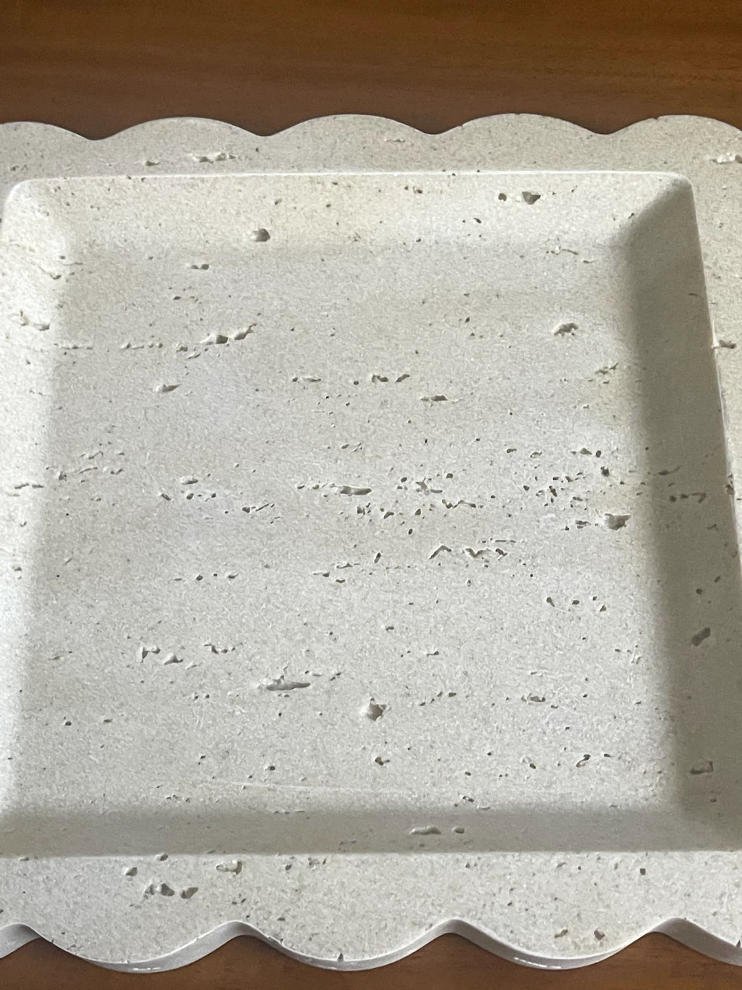 Scalloped Travertine Stone Decorative Tray - photo 5