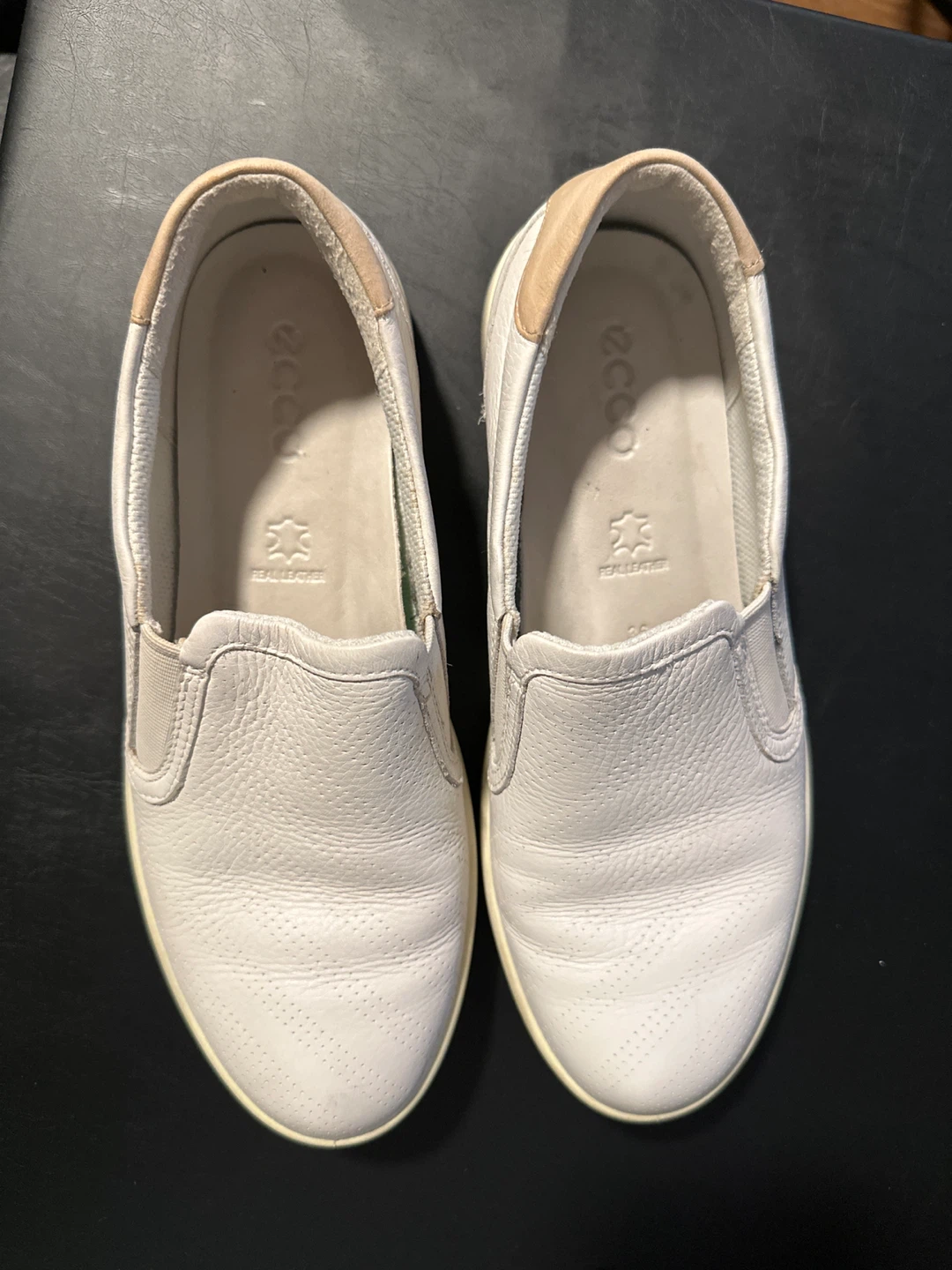 Ecco white leather slip-on shoes size 36 - photo 2
