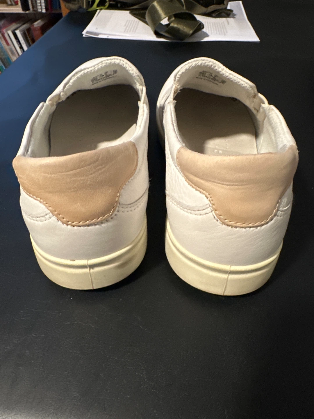 Ecco white leather slip-on shoes size 36 - photo 3