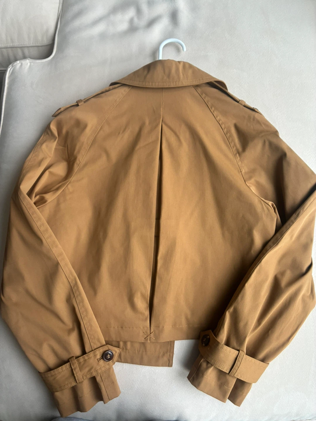 Tan Cropped Trench Coat-XS - photo 3