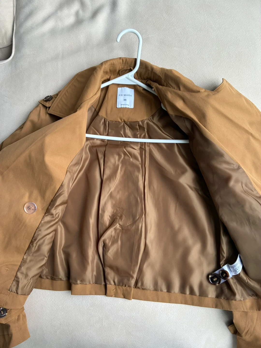 Tan Cropped Trench Coat-XS - photo 4