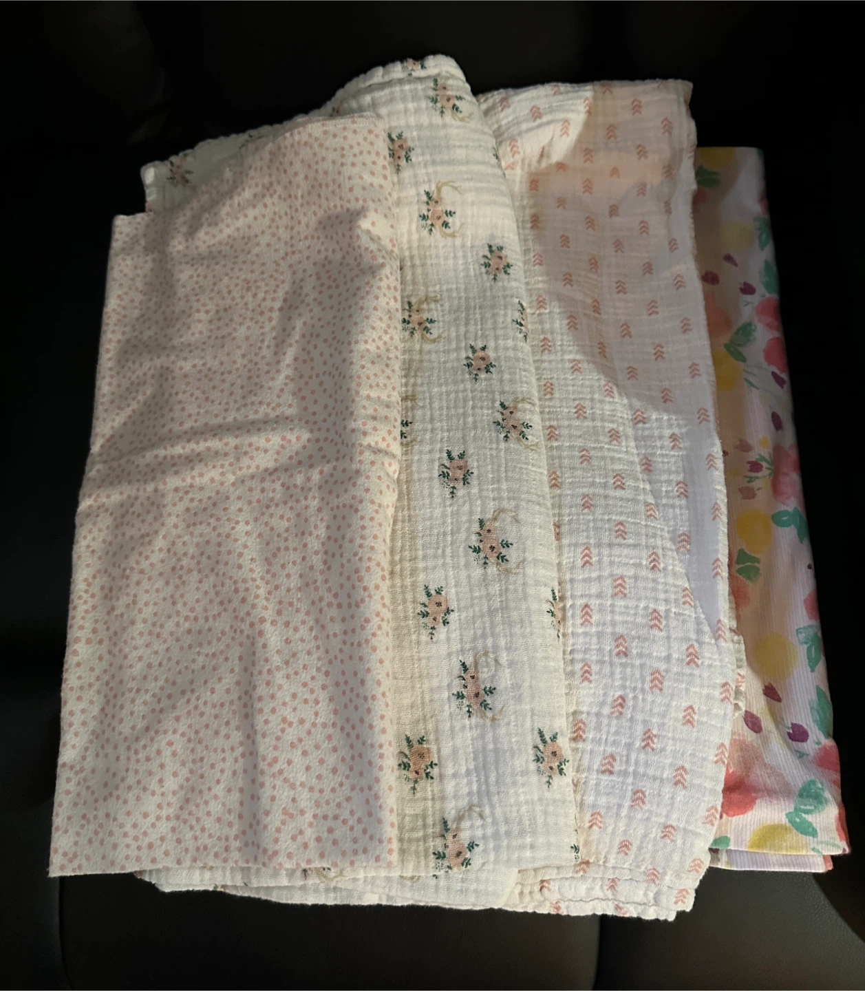 Set of 4 Cotton Muslin Swaddle Blankets