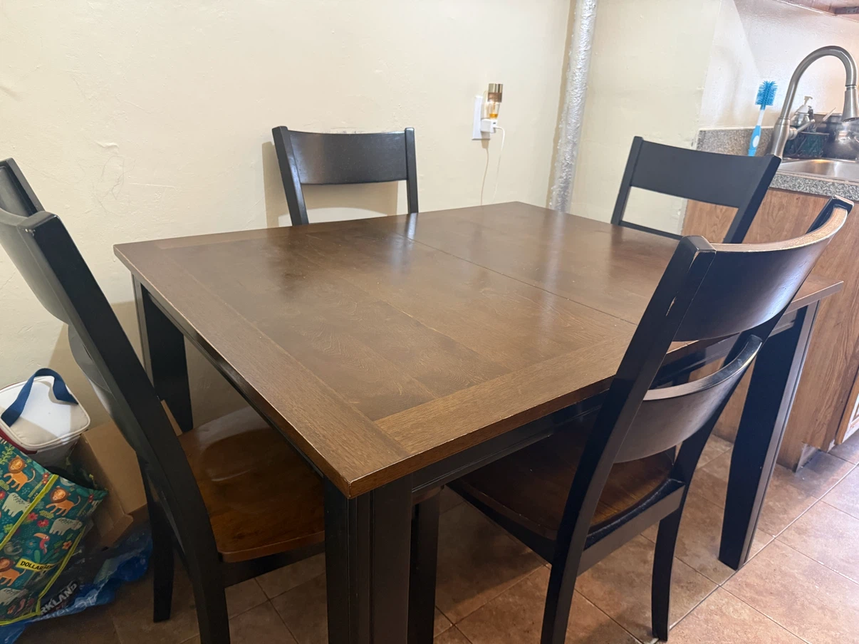 Dining table set with four chairs