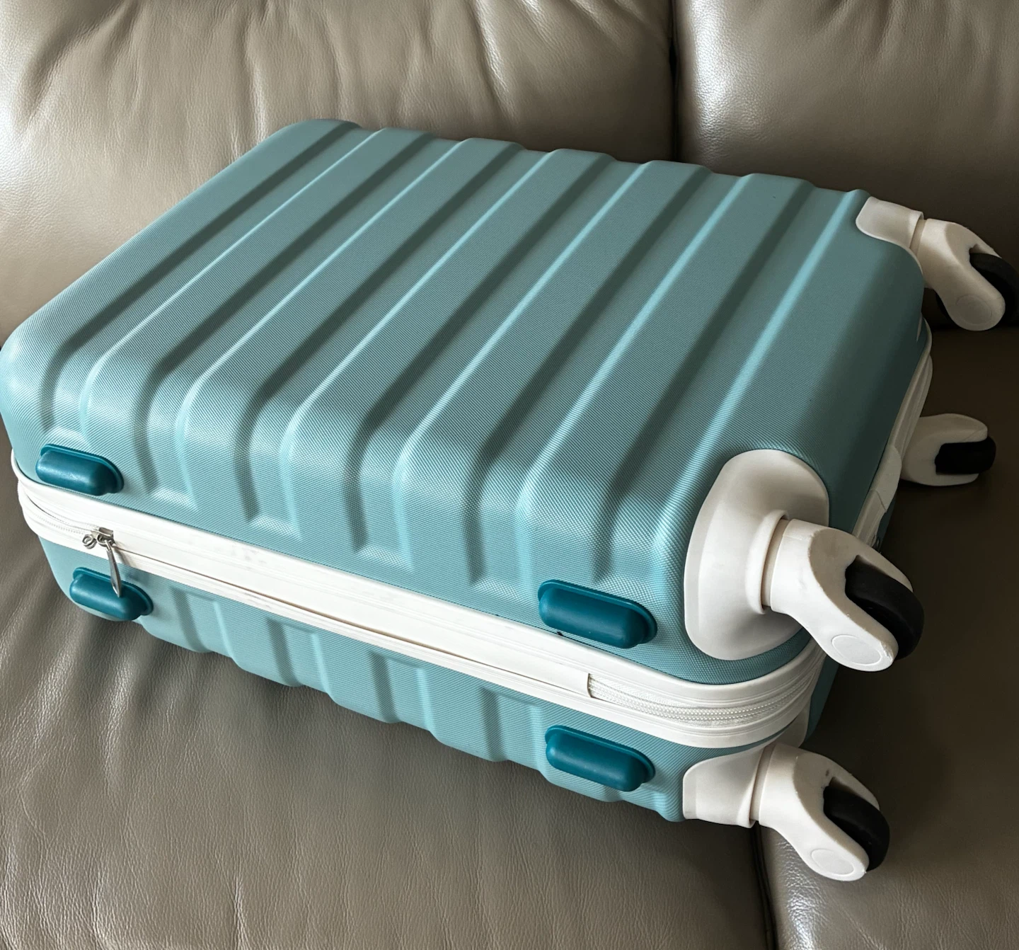 Light Blue Hardside Carry-On Suitcase