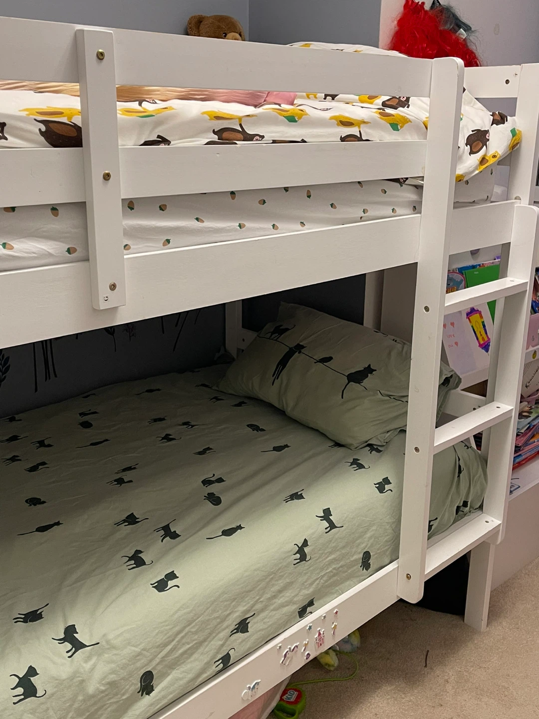 White Wooden Bunk Bed