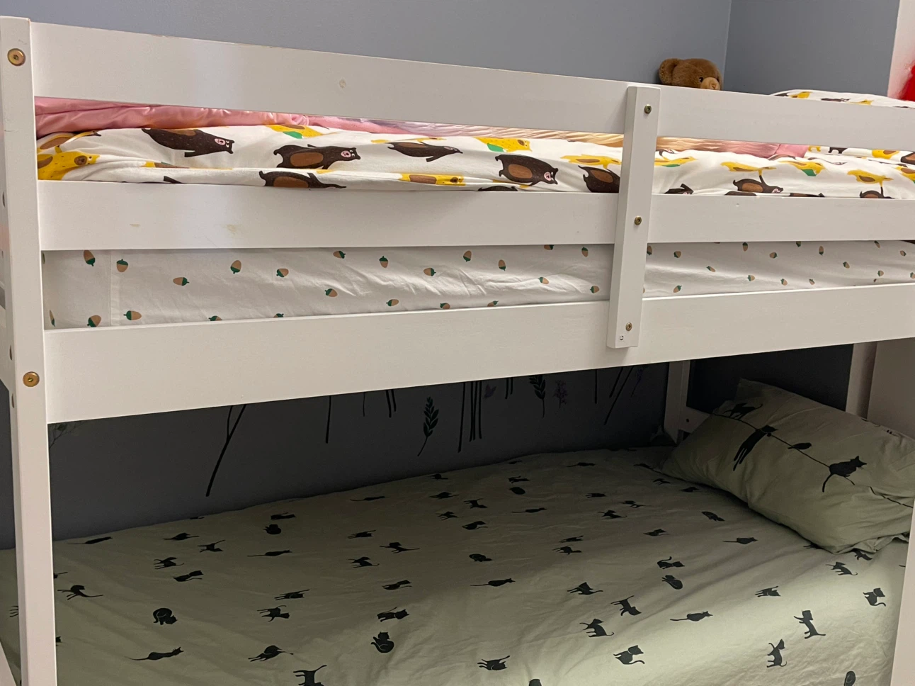 White Wooden Bunk Bed - photo 2