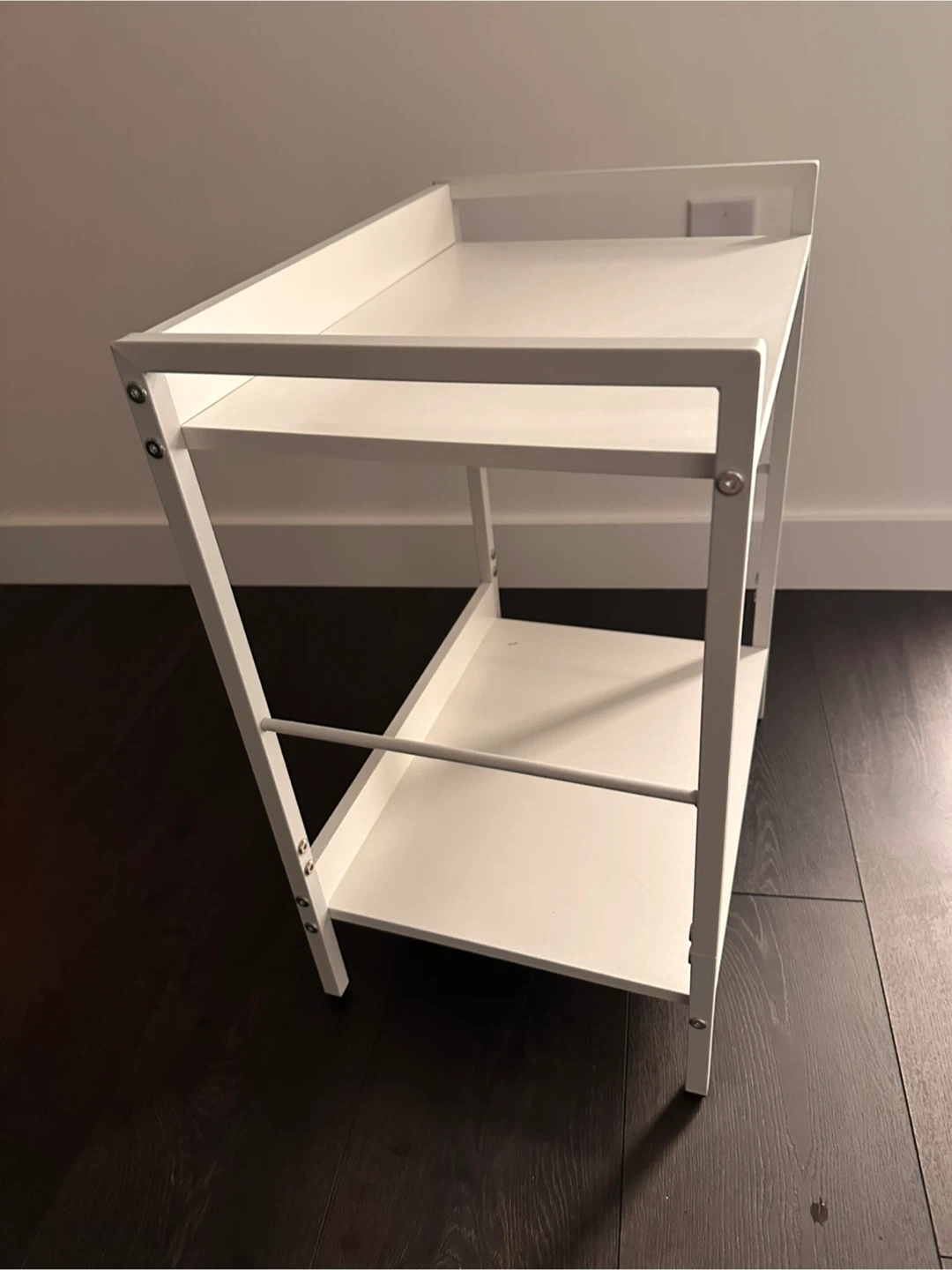 White 2-Tier Side Table - photo 2