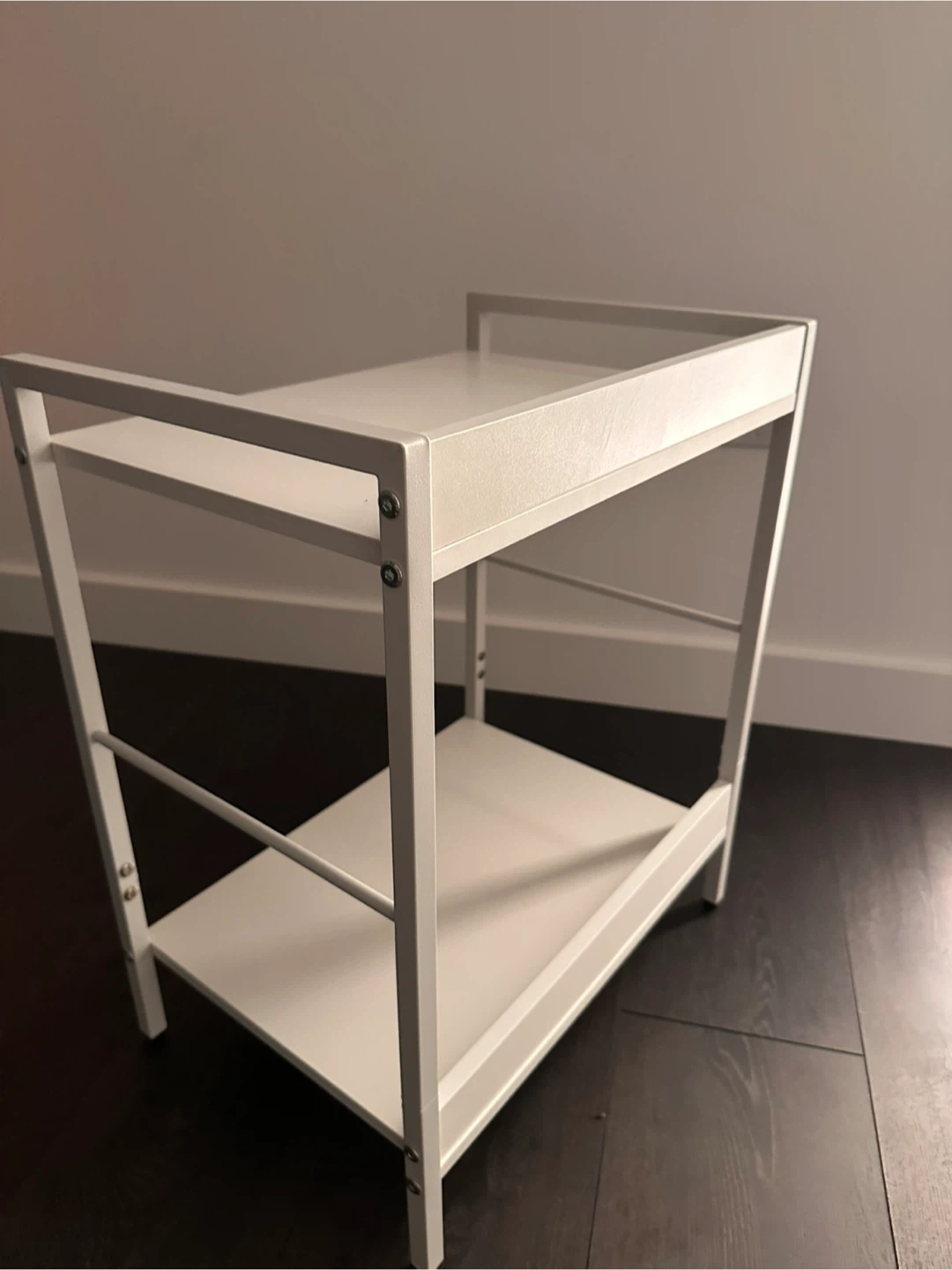 White 2-Tier Side Table - photo 3
