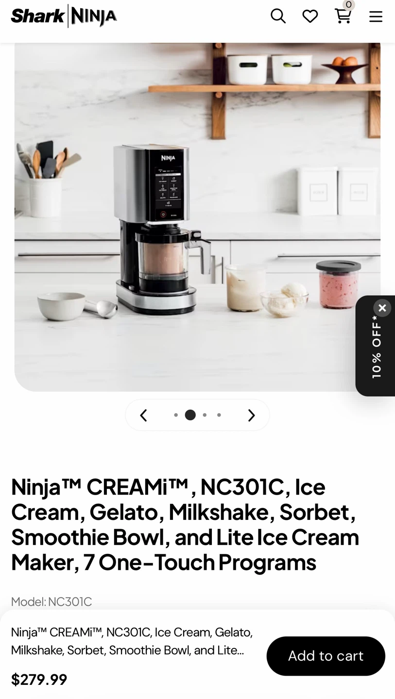 Ninja CREAMi NC301C Ice Cream Maker