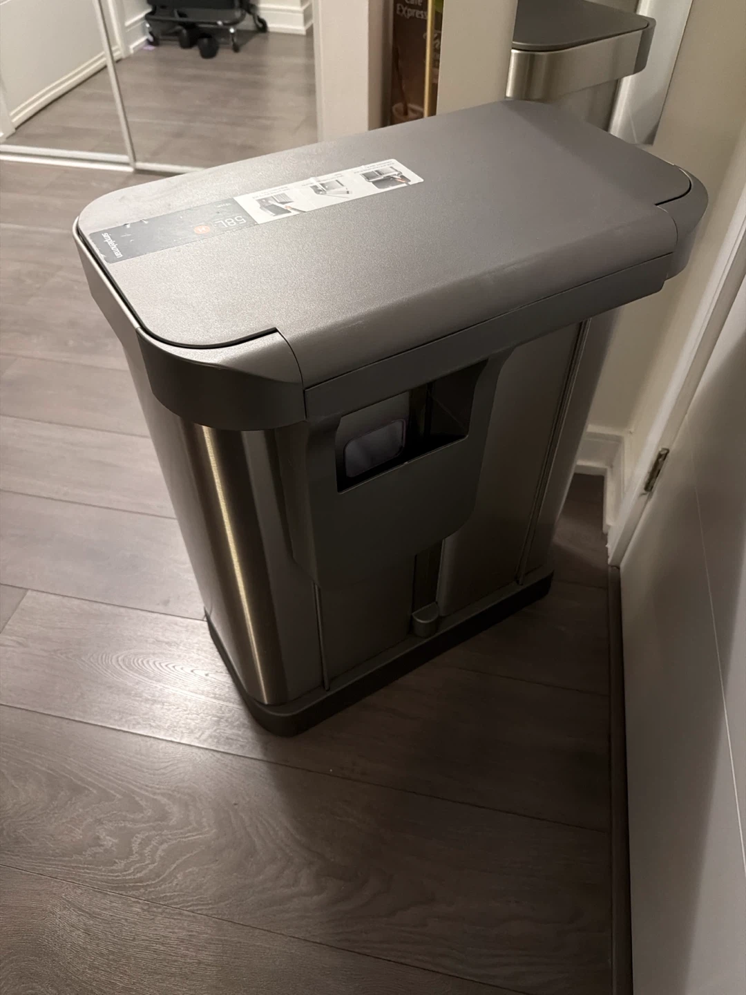 simplehuman 58L Rectangular Dual Compartment Trash Can - photo 2