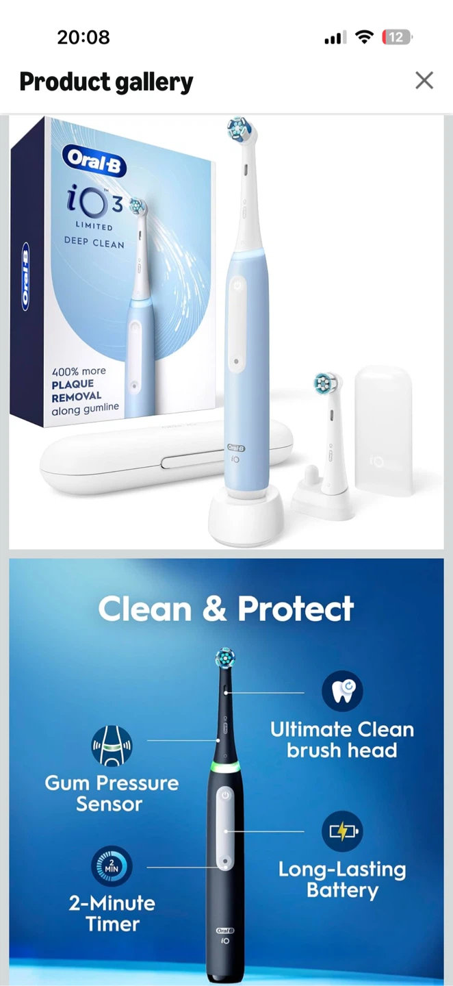 Oral-B iO Series 3 Limited Electric Toothbrush - Icy Blue - photo 2