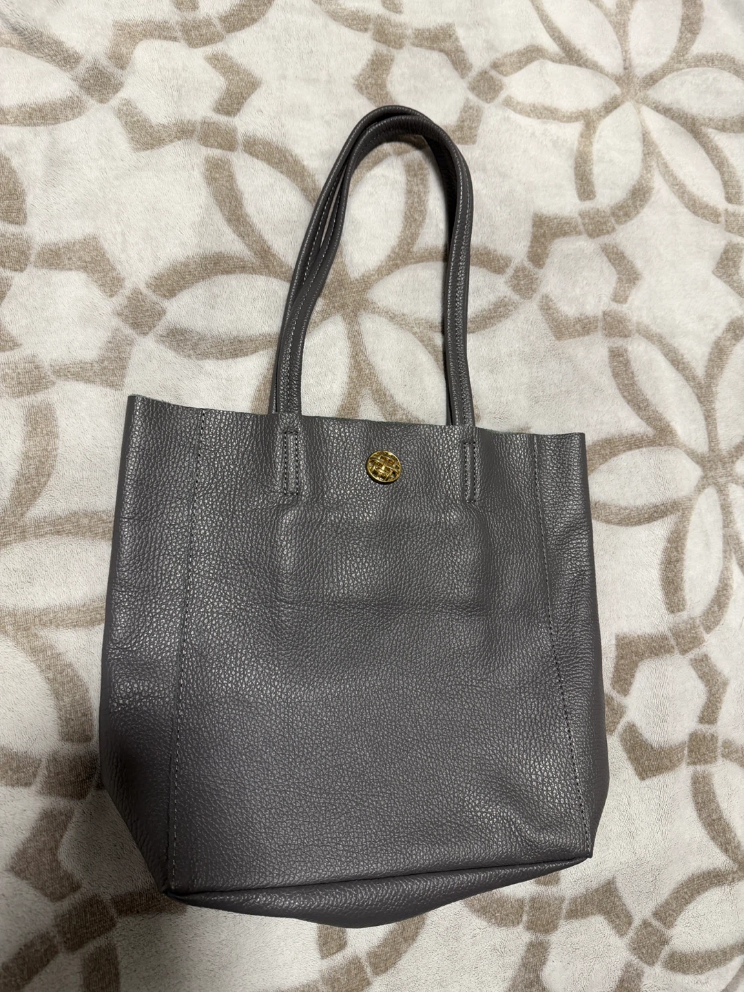 New Grey Italian Leather Tote Bag - photo 2