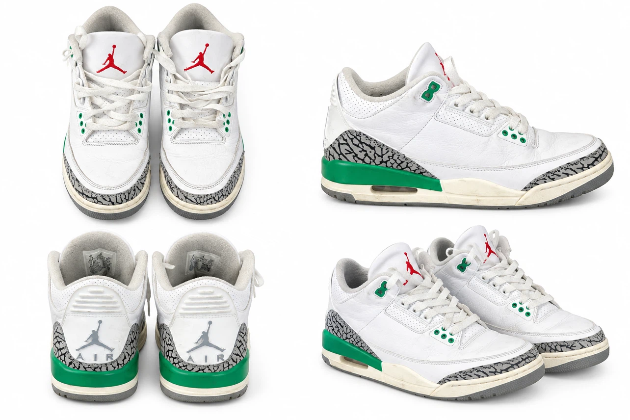 Nike Air Jordan 3 Lucky Green Sneakers US 7.5