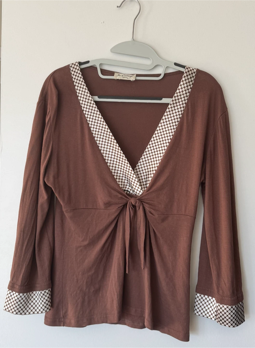 vintage brown v neck long sleeve - photo 2