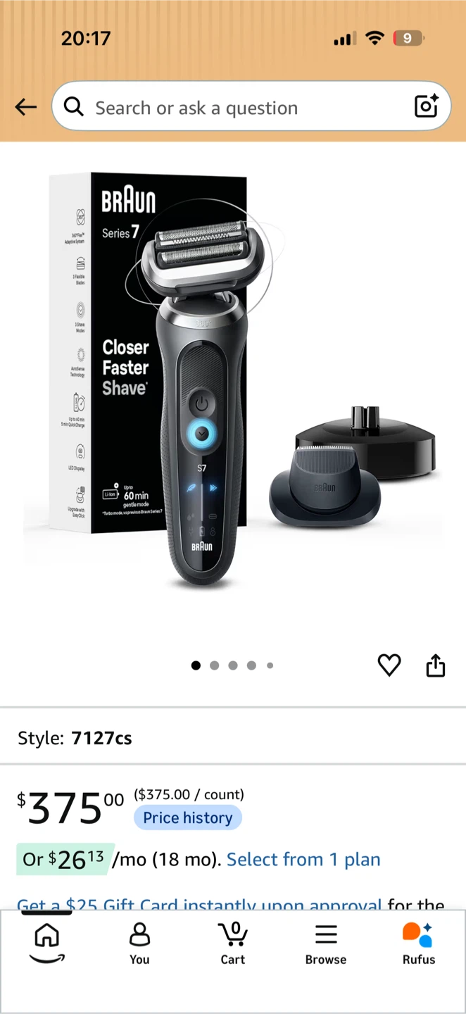 Braun Series 7 Electric Shaver Kit 7127cs