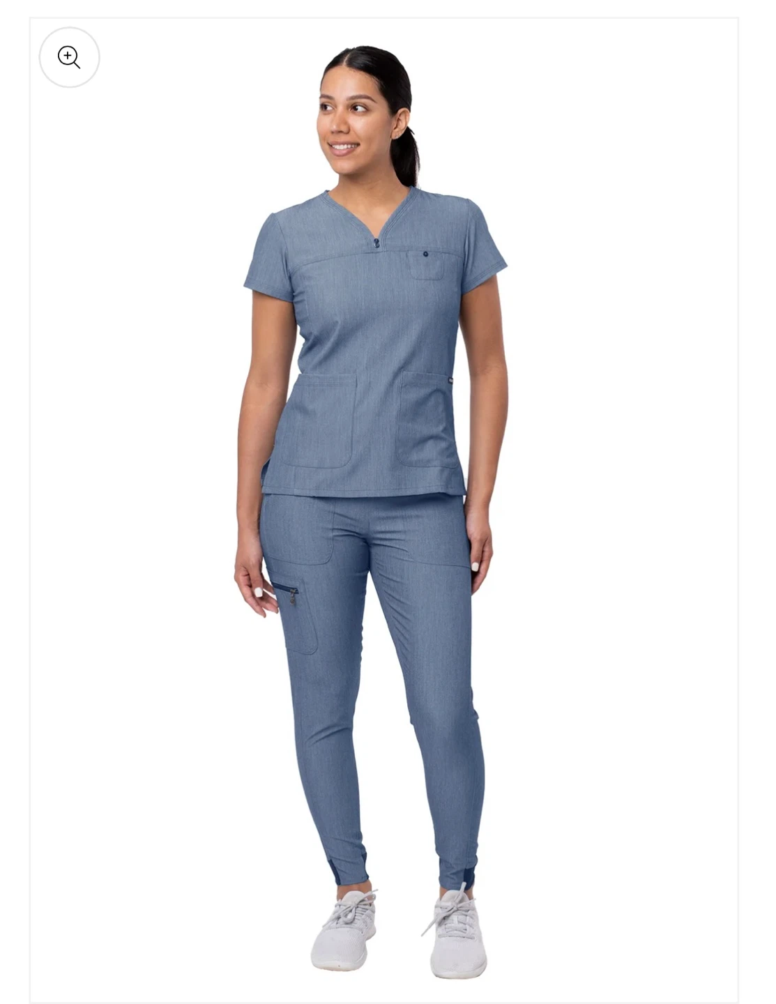 Adar Pro Heather Navy Scrub Set