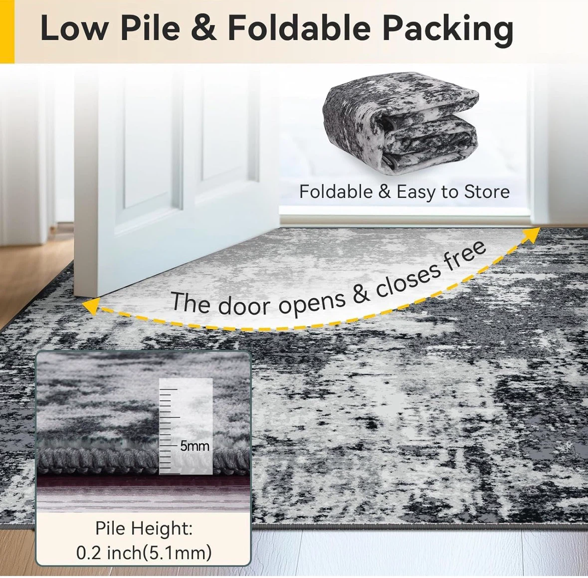 Foldable Abstract Area Rug 9x12 ft - photo 4