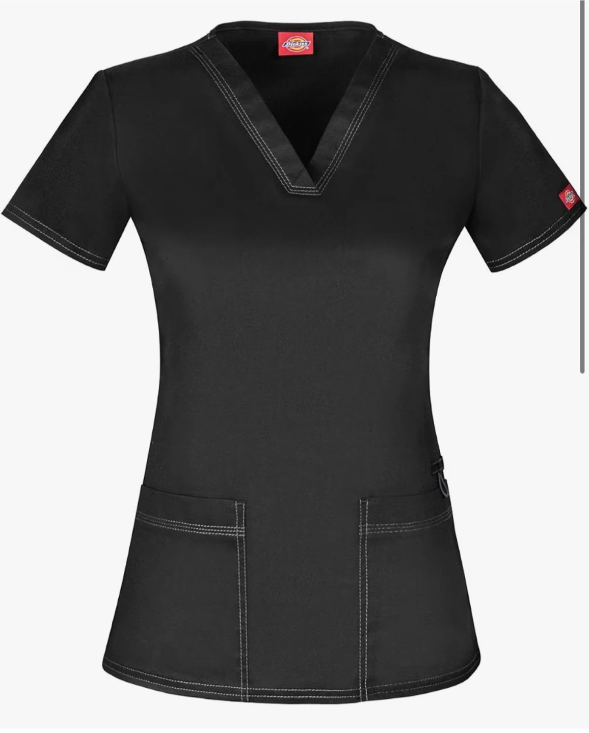Dickies black V neck scrub top
