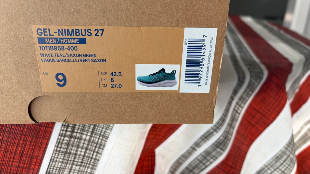ASICS Gel-Nimbus 27 Men's Running Shoes - Wave Teal/Saxon Green - photo 3