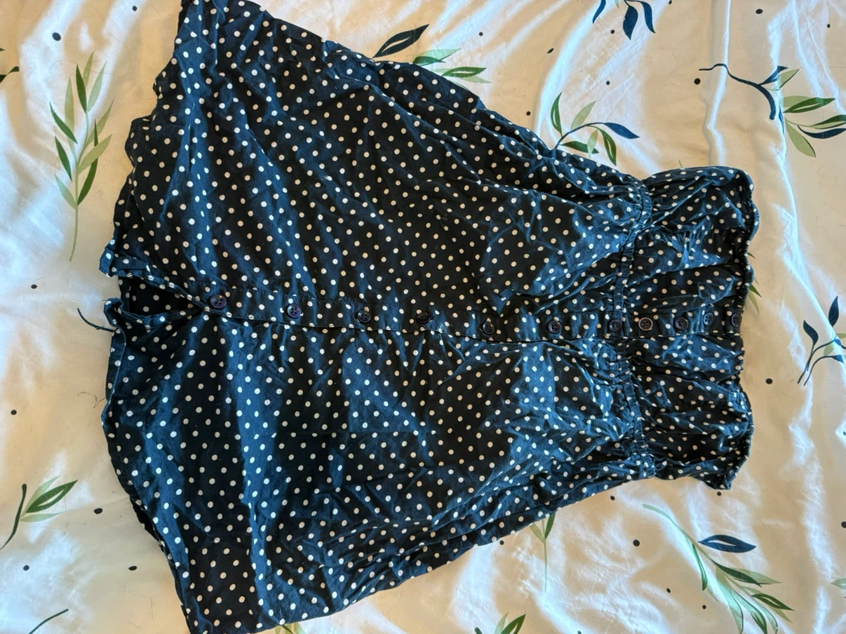 Navy Blue Polka Dot top