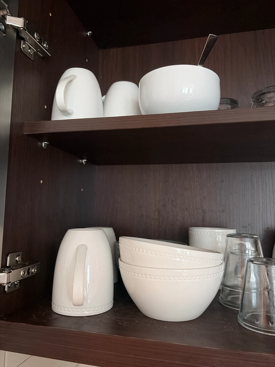 White Ceramic Bowls and Mugs Set