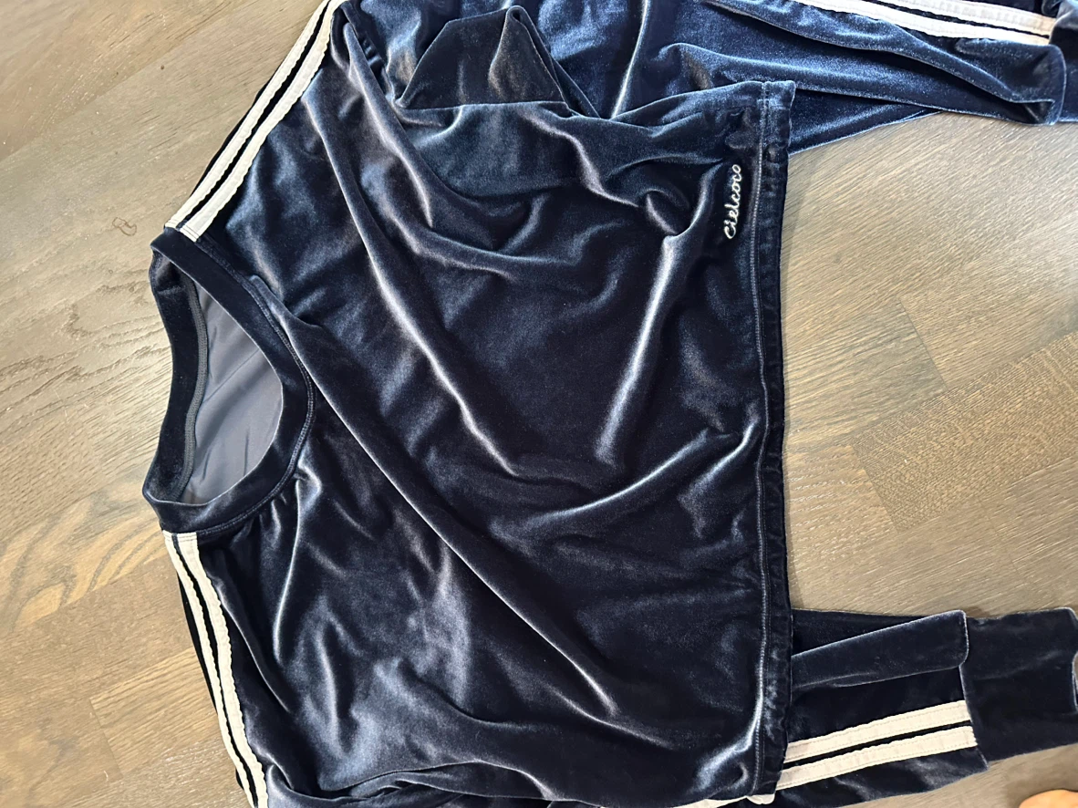 Cielcoco Navy Blue Velvet Tracksuit Set - photo 2
