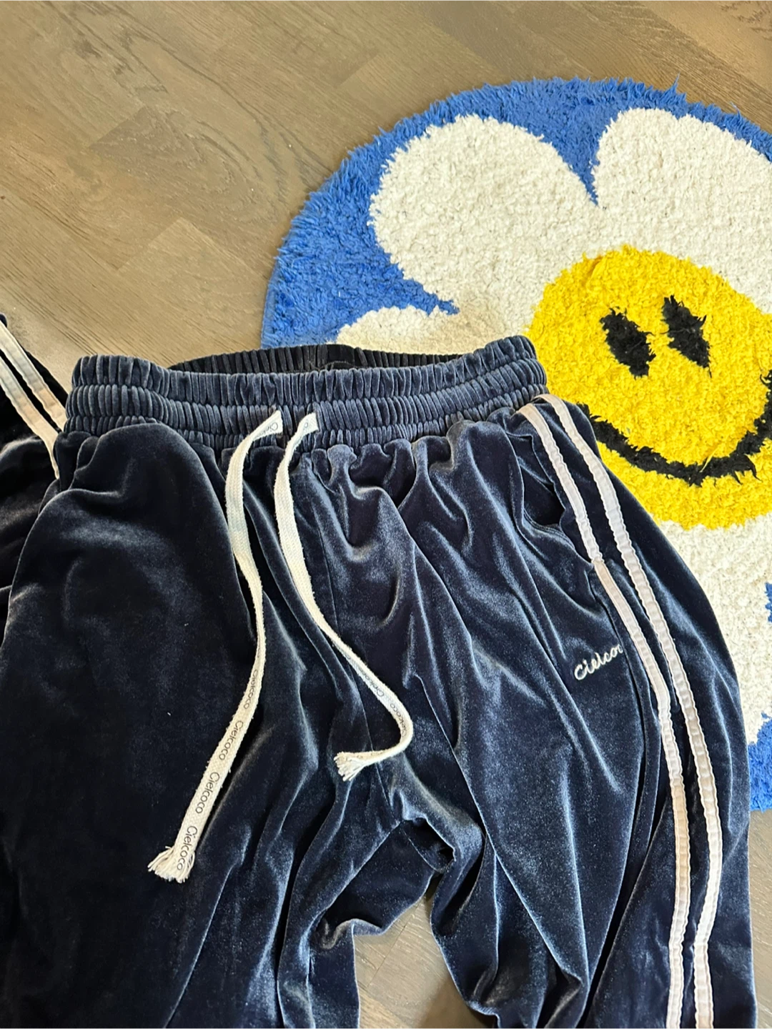 Cielcoco Navy Blue Velvet Tracksuit Set - photo 3