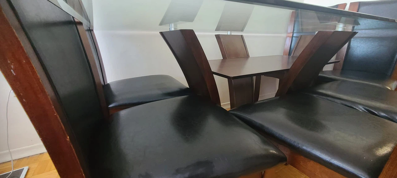 Glass Dining Table with 6 Chairs - photo 2