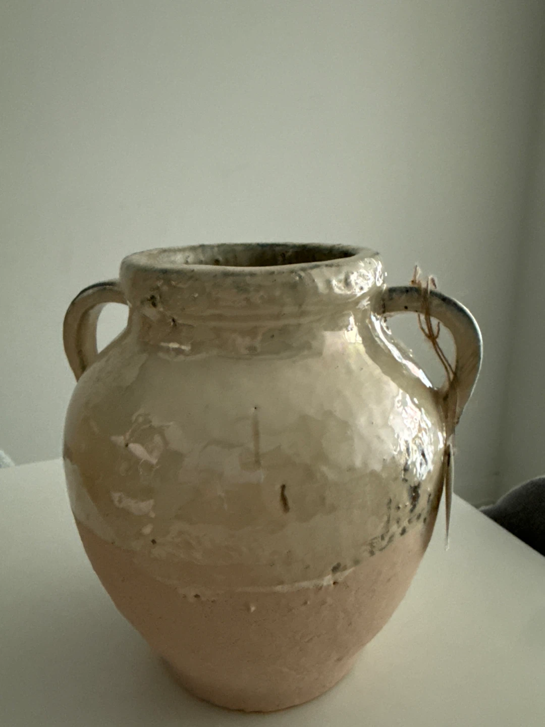 Two-Handled Glazed Ceramic Vase -Brand New