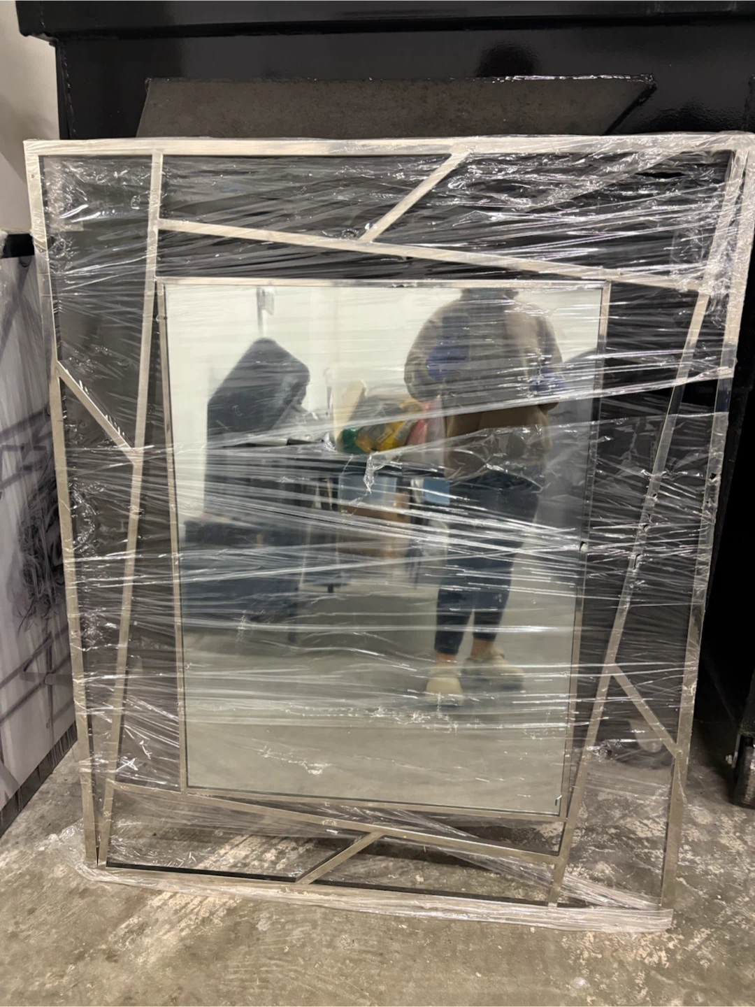 Geometric Silver Wall Mirror