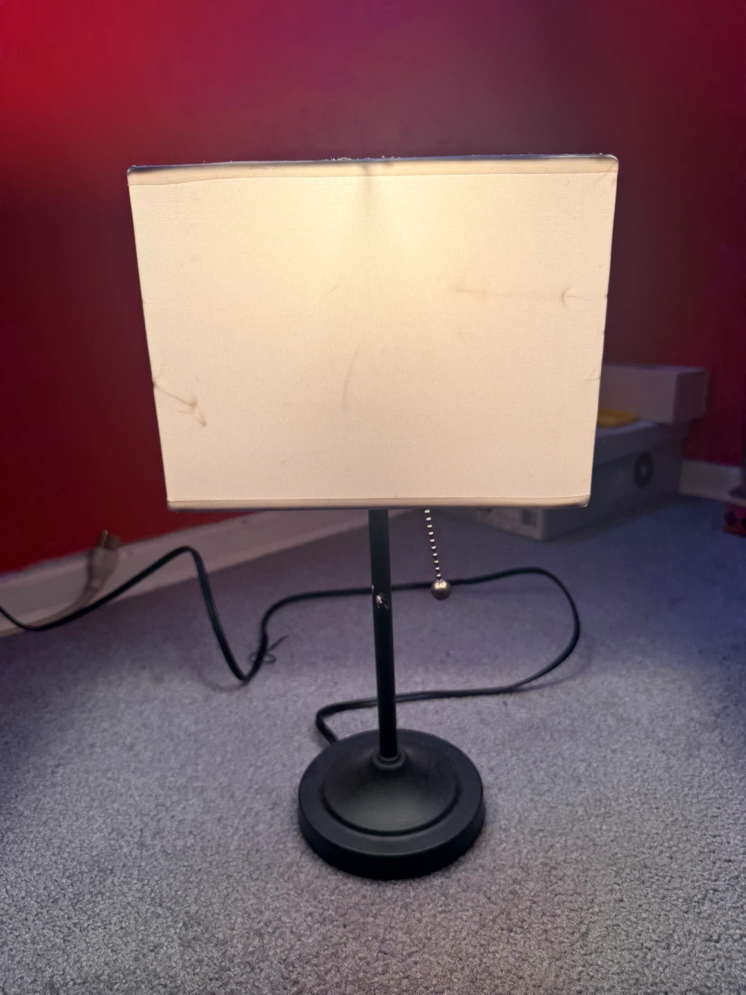 Black Table Lamp with White Rectangular Shade - photo 2