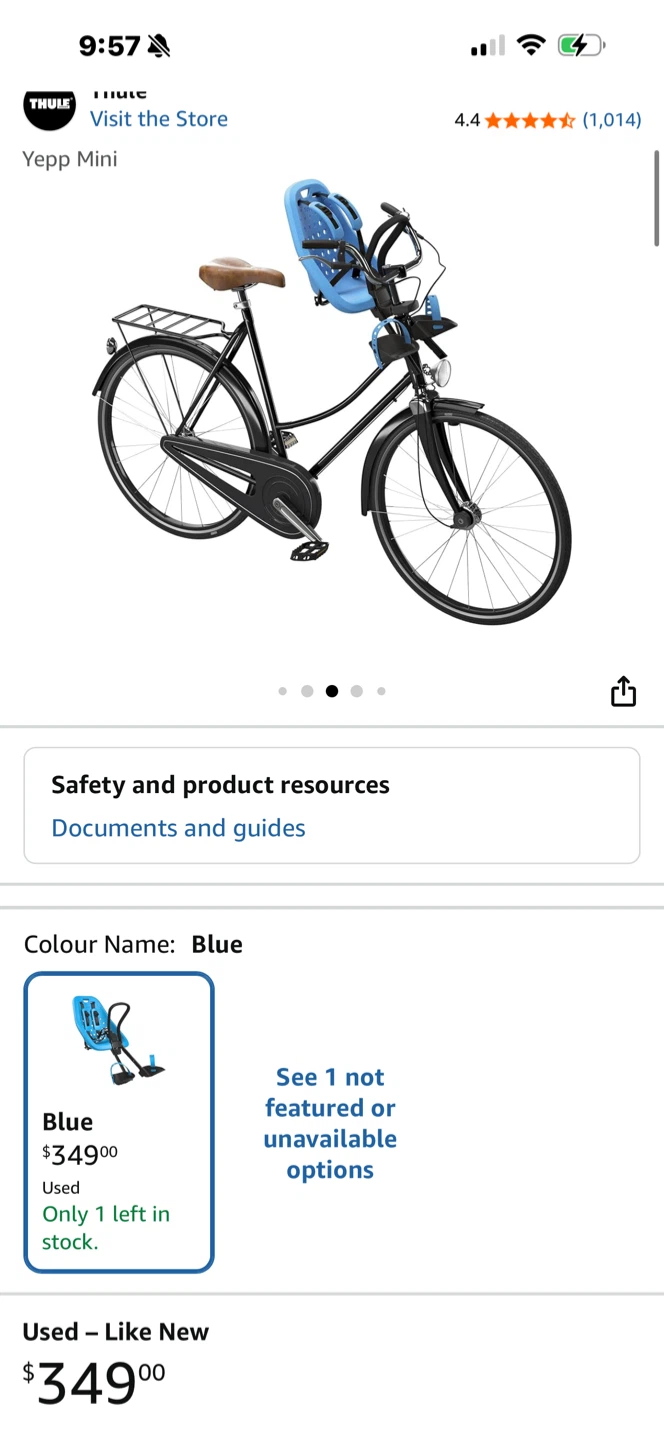 Thule Yepp Mini Front Child Bike Seat - Light Blue - photo 5