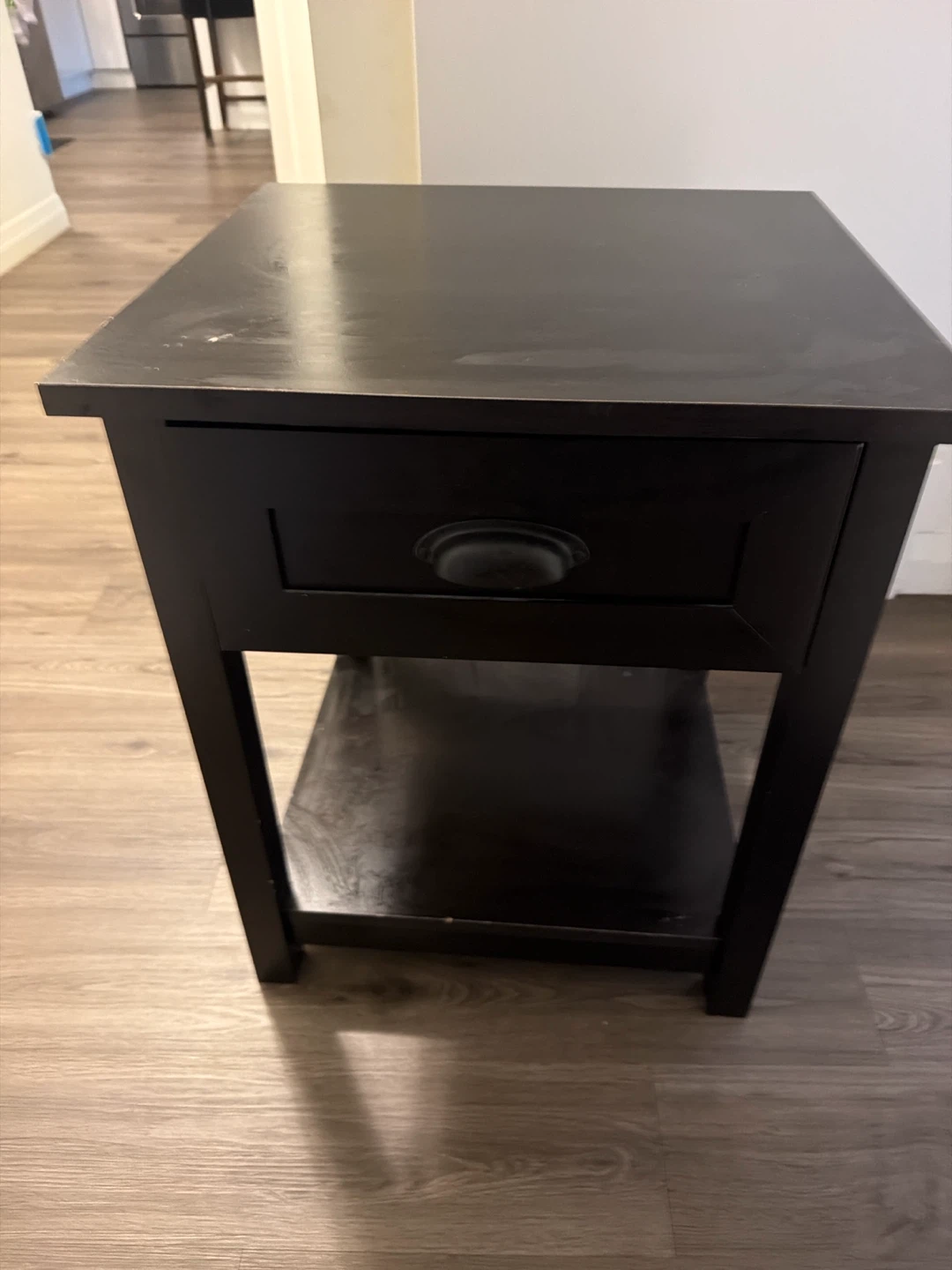 Black Wooden Bedside Table