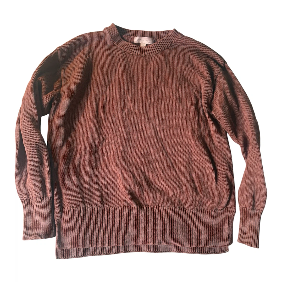 Philosophy Brown Cotton Knit Sweater
