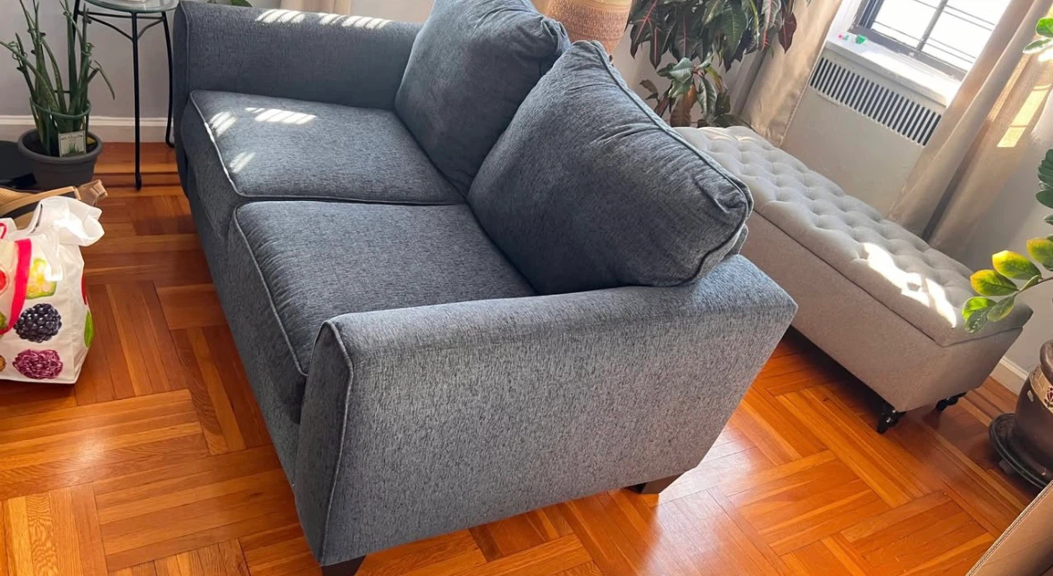 Blue Fabric Loveseat - photo 4
