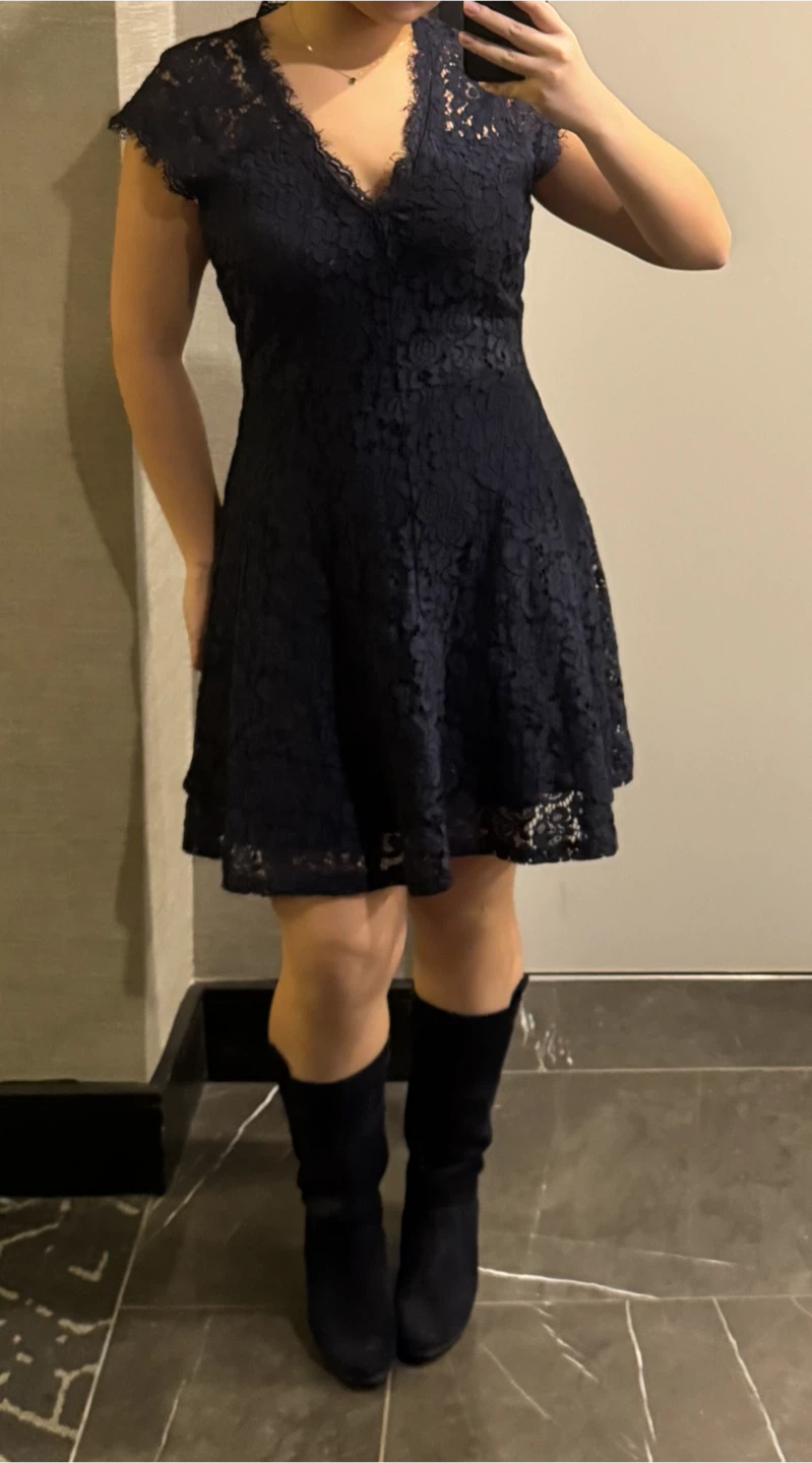 H&M Navy Blue Lace Dress