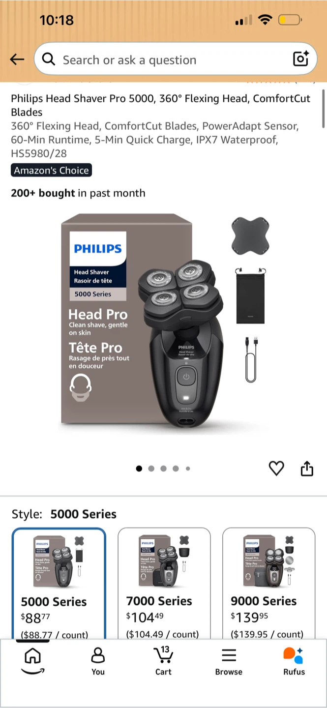 NEW! Philips Head Shaver Pro 5000 Series