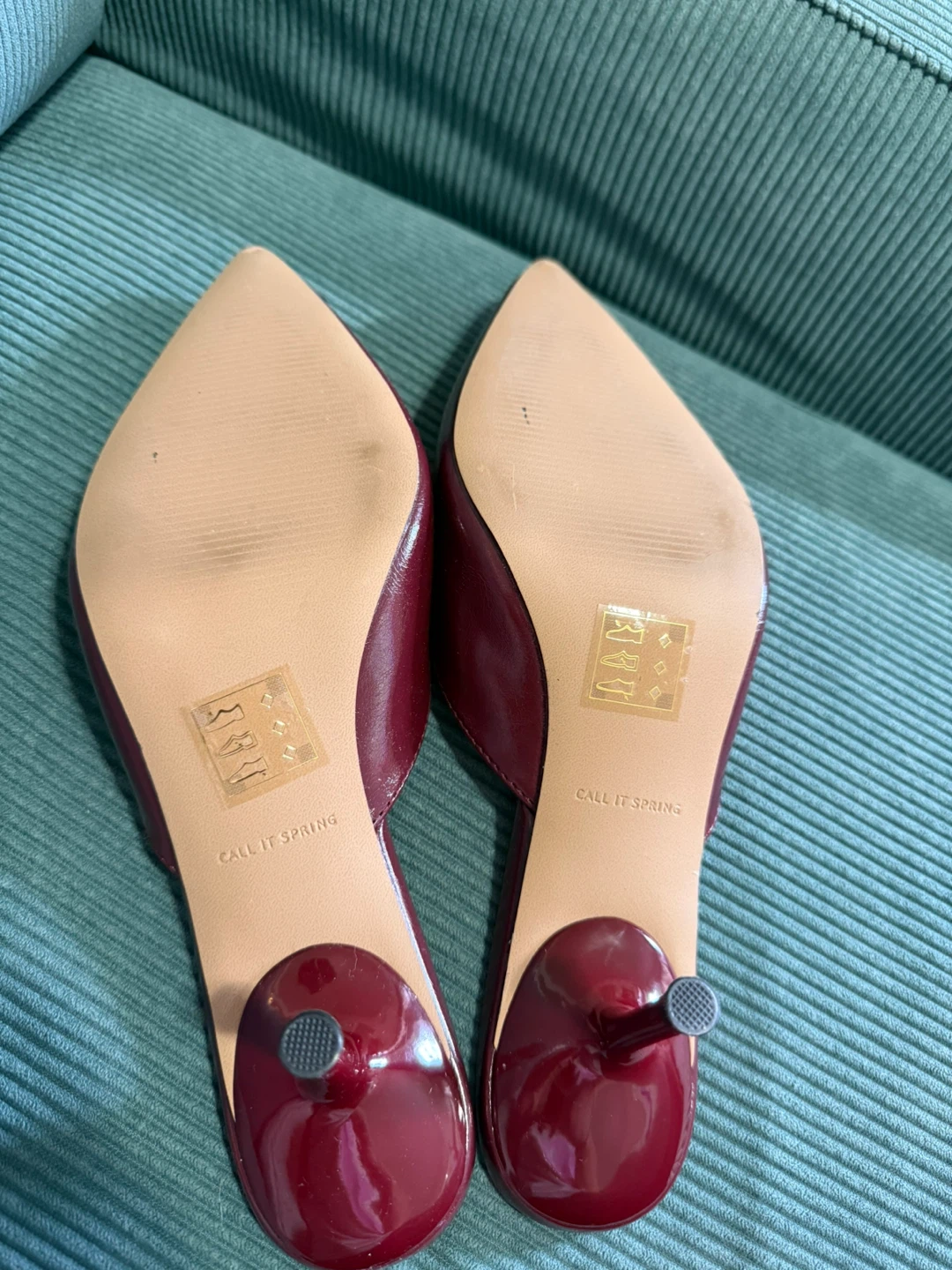 Call It Spring Maroon Kitten Heel Mules - photo 5