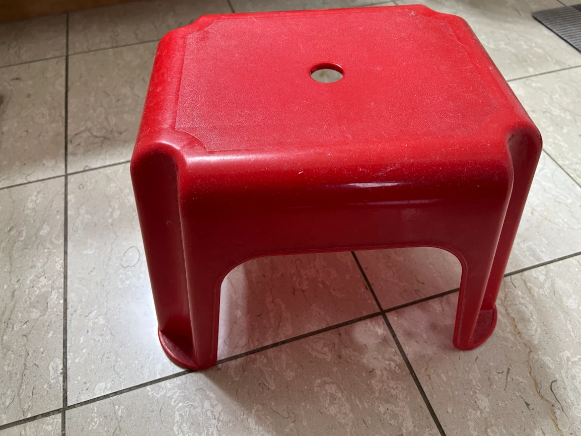 Red Plastic Stool