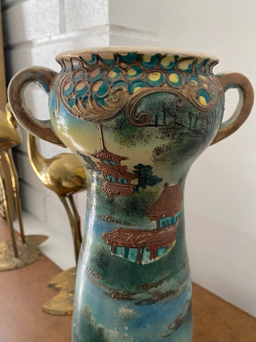 Vintage Ceramic Landscape Vase - photo 2