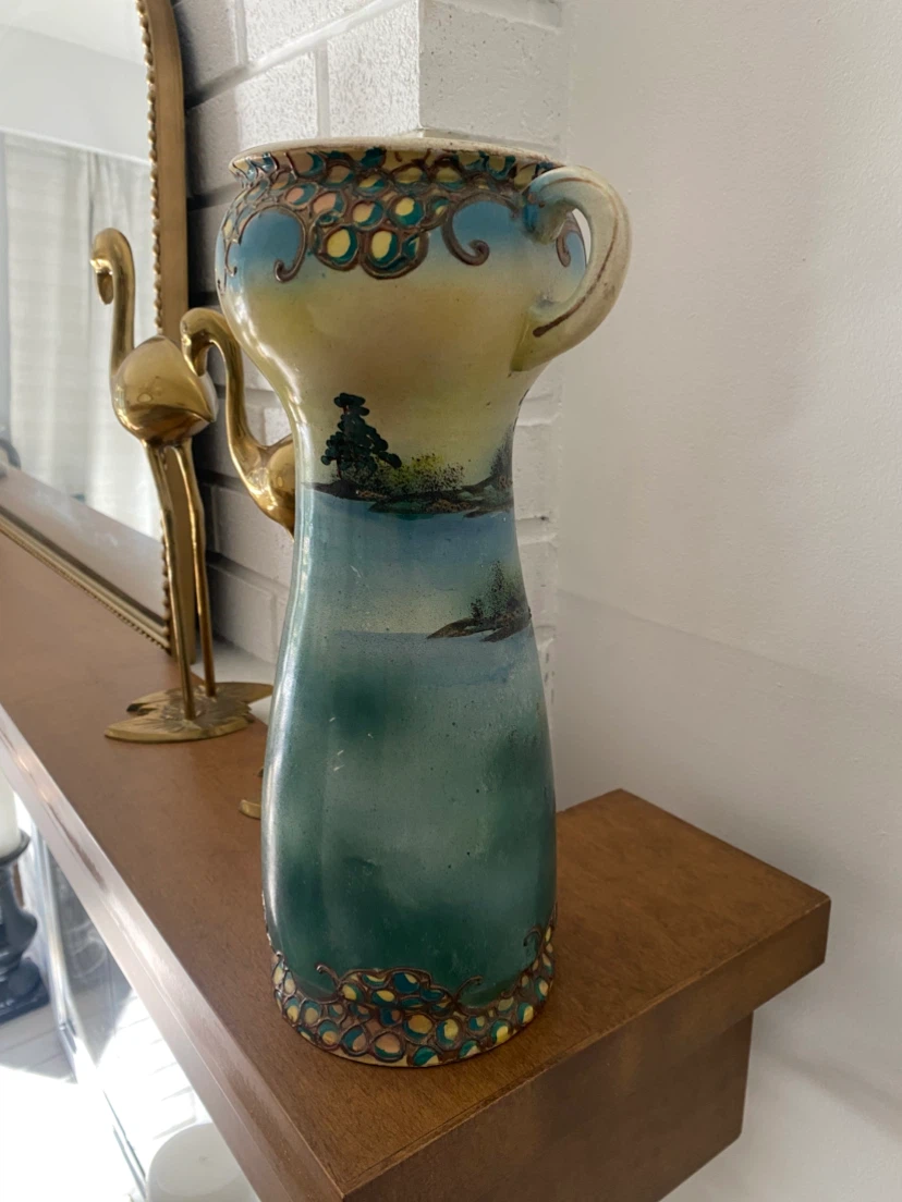 Vintage Ceramic Landscape Vase - photo 3