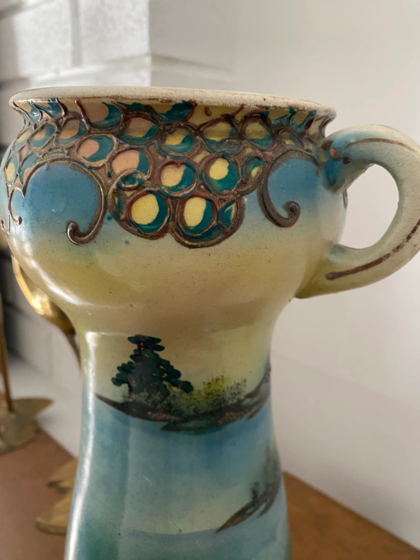 Vintage Ceramic Landscape Vase - photo 4