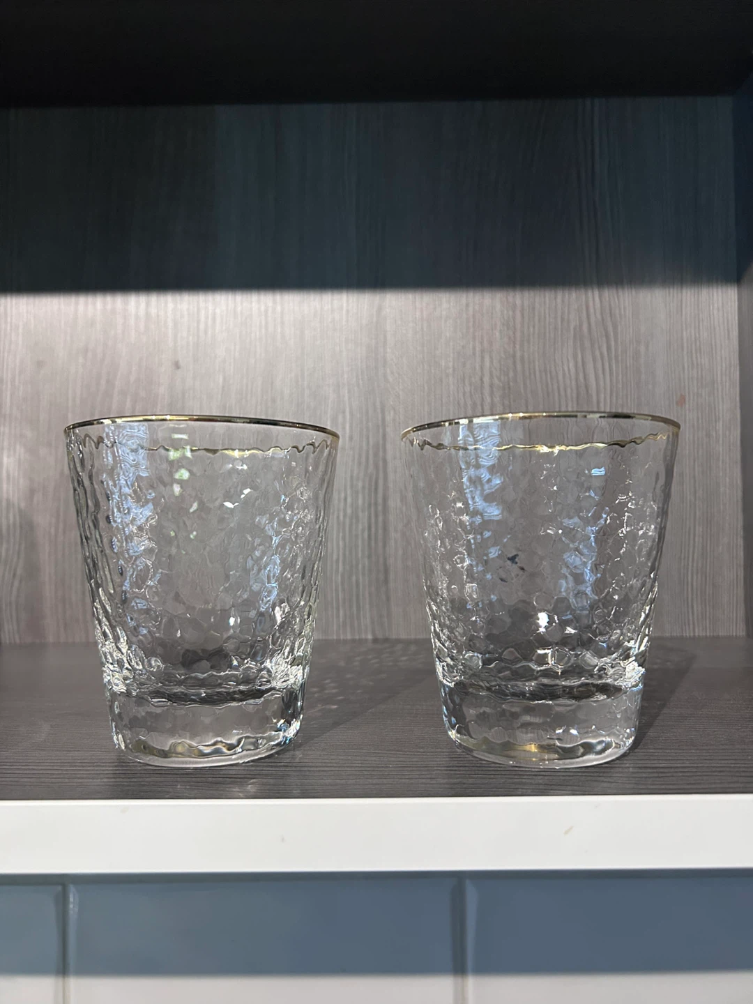 Glasses With Gold Rim Set of 2